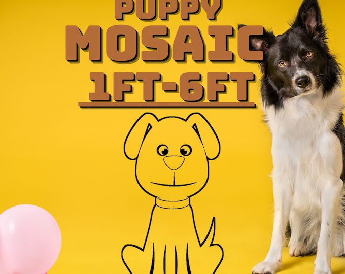 6ft 5ft 4ft 3ft 2ft 1ft Mosaic Puppy from Balloons PDF files Dog Mosaic