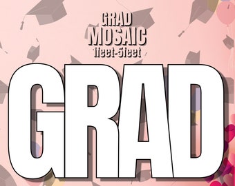 1ft-6ft Mosaic GRAD Graduation from Balloons PDF files
