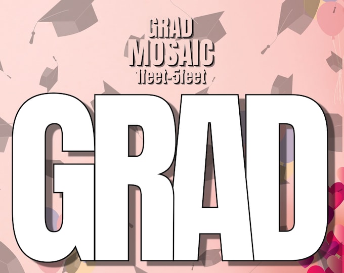 1ft-6ft Mosaic GRAD Graduation from Balloons PDF files