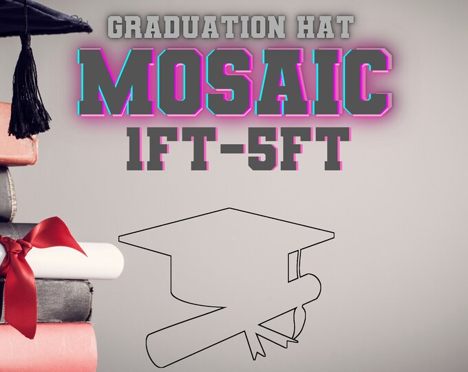 1ft, 2ft, 3ft, 4ft, 5ft Mosaic Graduation Hat from Balloons Mosaic Template Graduate Template