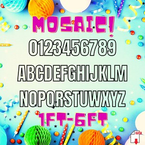 Mosaico de 1 pie a 6 pies Todos los números del 0 al 9 del paquete de globos con mosaico Todas las letras Archivos PDF de 1 pie a 6 pies con libro de instrucciones Archivos nuevos