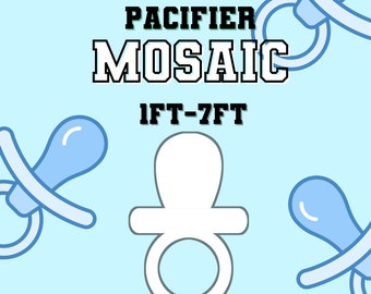 1ft-7ft Mosaic Pacifier from Balloons PDF files, Baby Shower Mosaic 1ft, 2ft, 3ft, 4ft, 5ft, 6ft, 7ft With Instructions Book