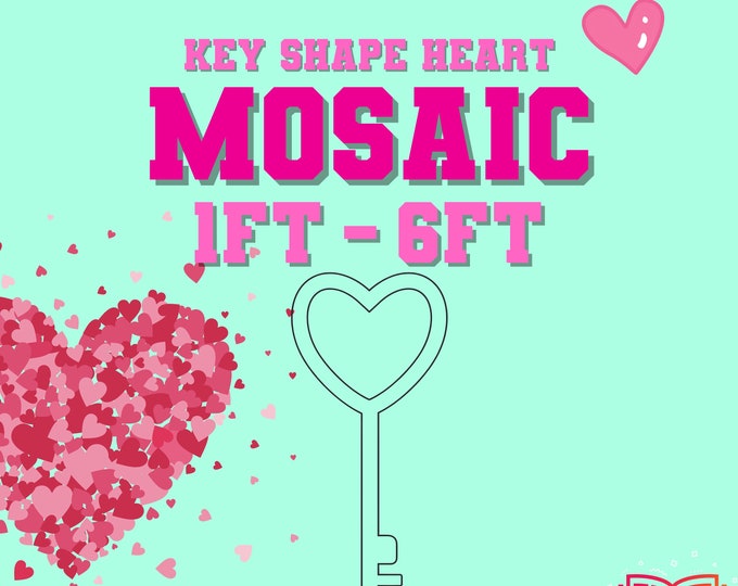 1ft-6ft Mosaic Key Shape Heart from Balloons PDF files with Instructions Book