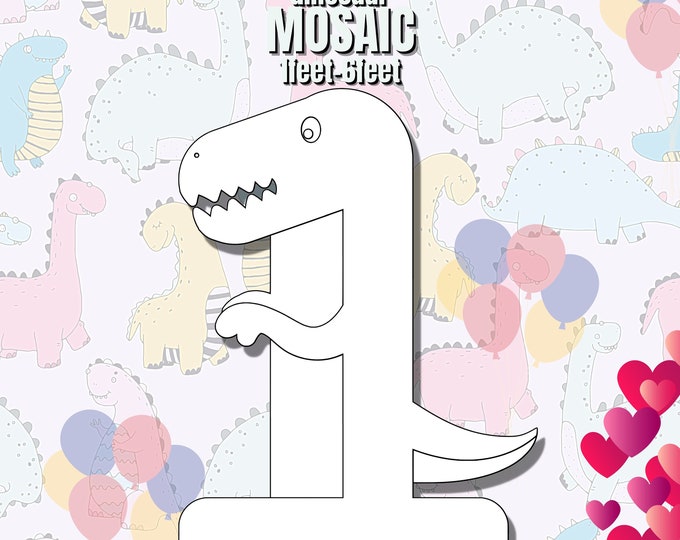 1ft-6ft Mosaic Dinosaur Number 1 from Balloons PDF files