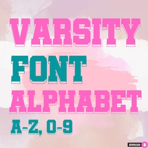 Standing Varsity Font Alphabet Font SVG PNG PDF con números y letras mayúsculas, fuente Jersey, fuente de béisbol, fuente deportiva,