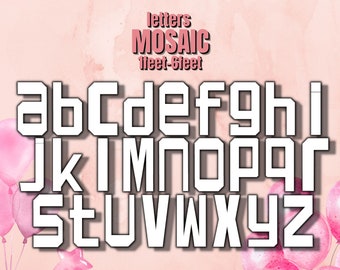 6ft, 5ft, 4ft, 3ft, 2ft, 1ft  Mosaic All Lower Case Letters from Balloons Mosaic Template 1ft thru 6ft Square