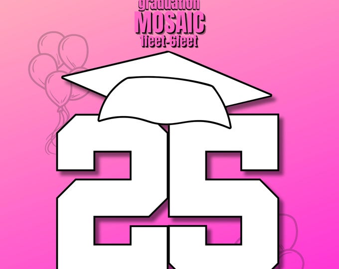 1ft-6ft Mosaic 25 Graduation Hat from Balloons PDF files