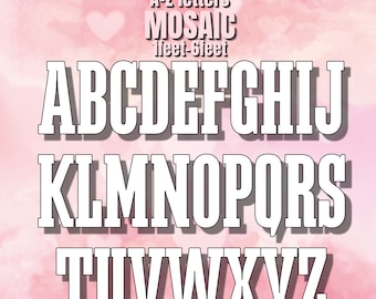6ft, 5ft, 4ft, 3ft, 2ft, 1ft  Mosaic Easy Letters A to Z from Balloons Mosaic Template
