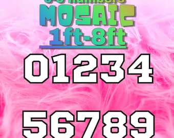 1ft, 2ft, 3ft, 4ft, 5ft, 6ft, 7ft, 8ft Mosaic All 0, 1, 2, 3, 4, 5, 6, 7, 8, 9 Numbers from Balloons  80 Files Bundle, and Sample Pictures