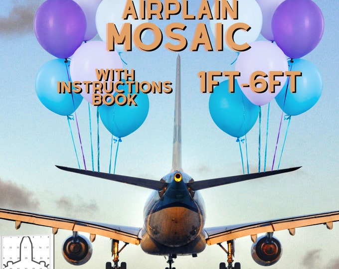 1ft-6ft Mosaic Airplane from Balloons PDF files with Instructions Book