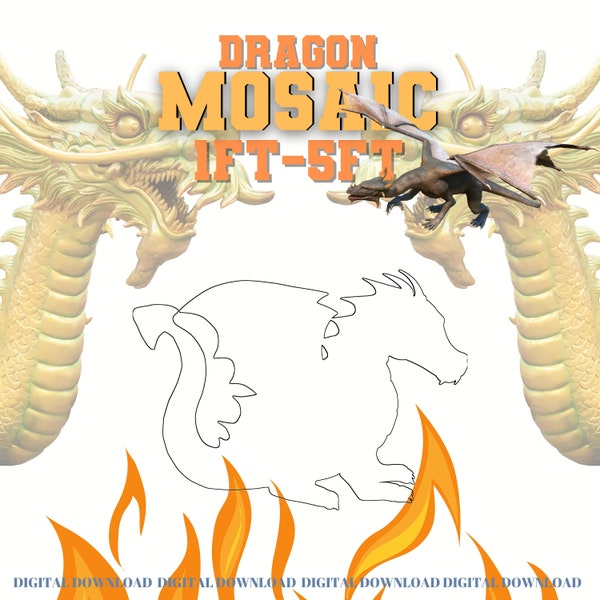 1ft-5ft Mosaic Dragon à partir de fichiers PDF de ballons