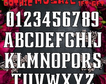 1ft-6ft Mosaic Gothic 0-9  Numbers from Balloons Bundle with Mosaic Gothic Letters 1ft-6ft PDF files  with Instructions Book  Metal and Rock