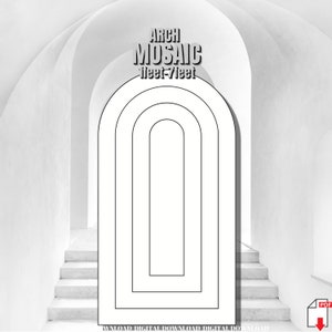 7ft 6ft 5ft 4ft 3ft 2ft 1ft Mosaic Boho Chiara Arch Flat  Backdrop from Balloons