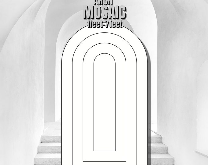 7ft 6ft 5ft 4ft 3ft 2ft 1ft Mosaic Boho Chiara Arch Flat  Backdrop from Balloons