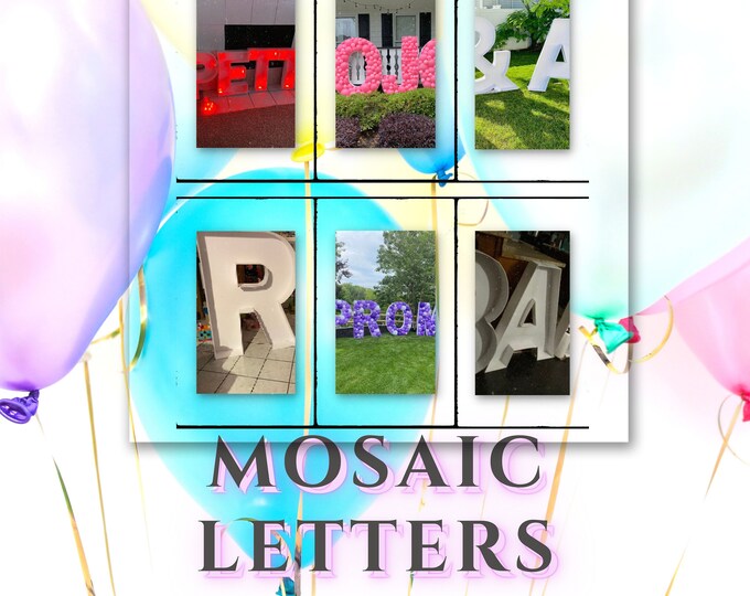 6ft, 5ft, 4ft, 3ft, 2ft, 1ft  Mosaic All Letters from Balloons Mosaic Template