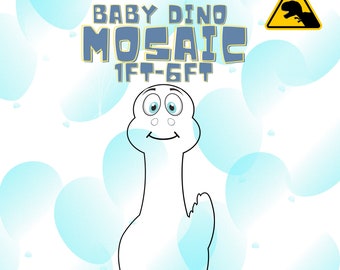 1ft-6ft Mosaic Baby Dinosaur from Balloons PDF files with Instructions Book Download