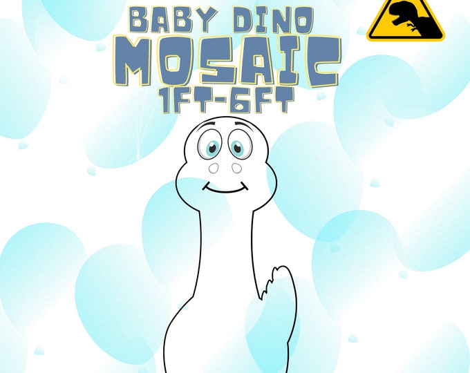 1ft-6ft Mosaic Baby Dinosaur from Balloons PDF files with Instructions Book Download