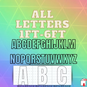 6ft, 5ft, 4ft, 3ft, 2ft, 1ft  Mosaic All Letters from Balloons Mosaic Template