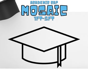 5ft 4ft 3ft 2ft 1ft Mosaic Square Academic Cap from Balloons, PFD files
