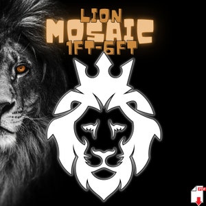 6ft 5ft 4ft 3ft 2ft 1ft Mosaic Lion and Crown