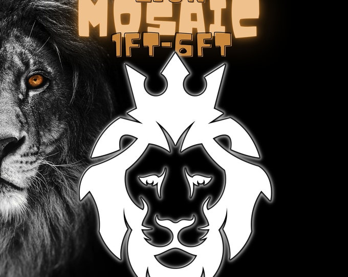 6ft 5ft 4ft 3ft 2ft 1ft Mosaic Lion and Crown