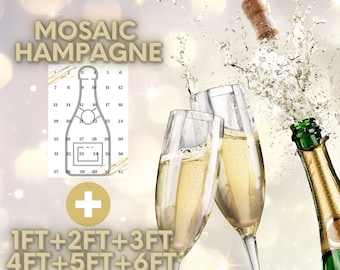1ft-6ft Mosaic Champagne from Balloons PDF files with Instructions Book