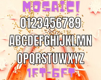 1ft-6ft Mosaic All 0-9  Numbers from Balloons Bundle with Mosaic All Letters 1ft-6ft PDF files with Instructions Book New Files