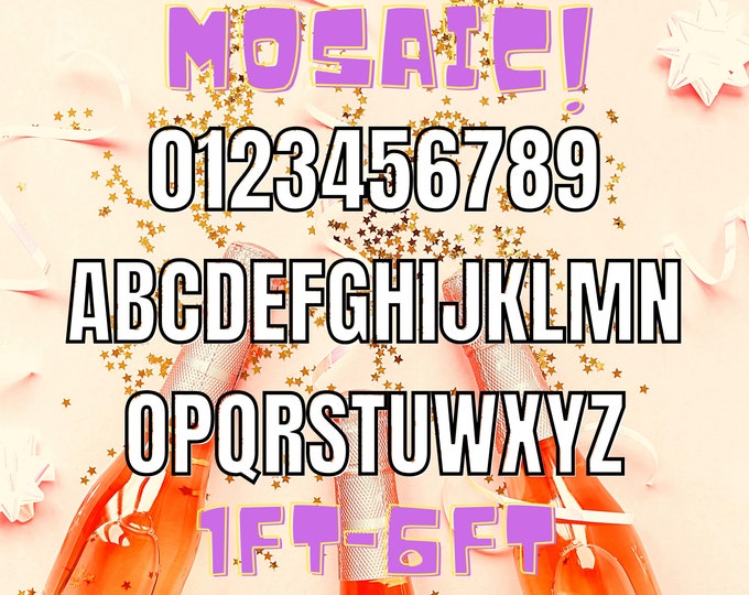1ft-6ft Mosaic All 0-9  Numbers from Balloons Bundle with Mosaic All Letters 1ft-6ft PDF files with Instructions Book New Files