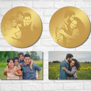 Unique Custom Gold Coin Line Drawing from Your Picture - Hand-drawn Portrait