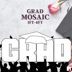 1ft-4ft Mosaic Large GRAD with Cap from Balloons PDF files New