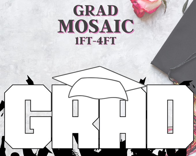 1ft-4ft Mosaic Large GRAD with Cap from Balloons PDF files New
