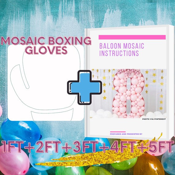 1ft 2ft 3ft 4ft 5ft Mosaic Boxing Gloves From Balloons PFD Files