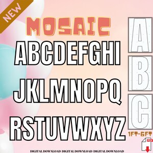 6ft, 5ft, 4ft, 3ft, 2ft, 1ft  Mosaic All Letters from Balloons Mosaic Template New Easy Stand