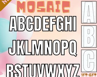 6ft, 5ft, 4ft, 3ft, 2ft, 1ft  Mosaic All Letters from Balloons Mosaic Template New Easy Stand