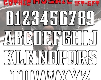 1ft-6ft Mosaic All 0-9  Numbers Fancy Gothic Alphabet from Balloons Bundle with Mosaic Numbers 1ft-6ft PDF files  with Instructions Book