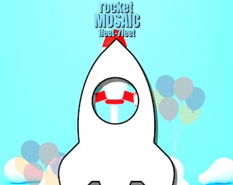 1ft-7ft Mosaic Rocket Space from Balloons PDF files with Generic Instructions Book Download