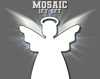 1ft-6ft Mosaic Angel from Balloons, PDF Ready To Print files