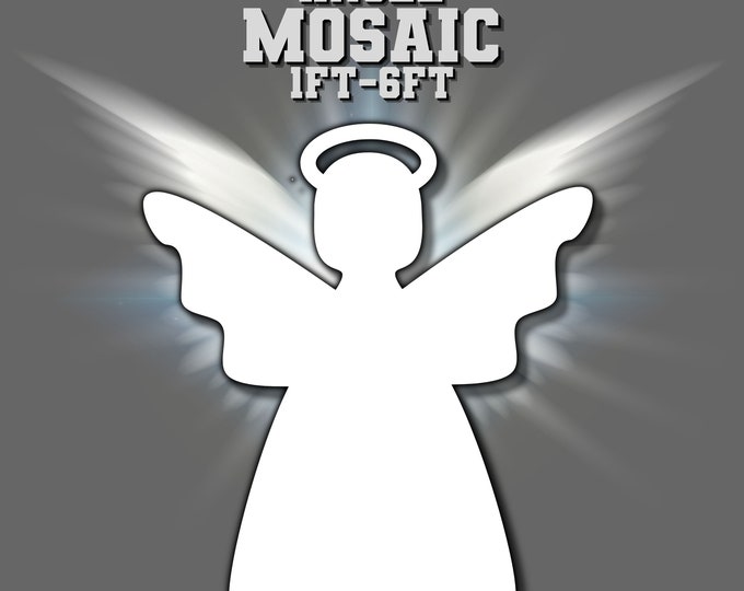 1ft-6ft Mosaic Angel from Balloons, PDF Ready To Print files