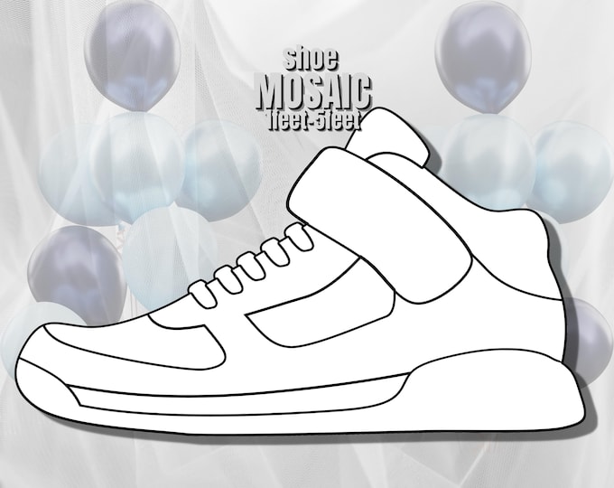 5ft 4ft 3ft 2ft 1ft Mosaic Sneakers Air Running Shoe from Balloons, PFD files