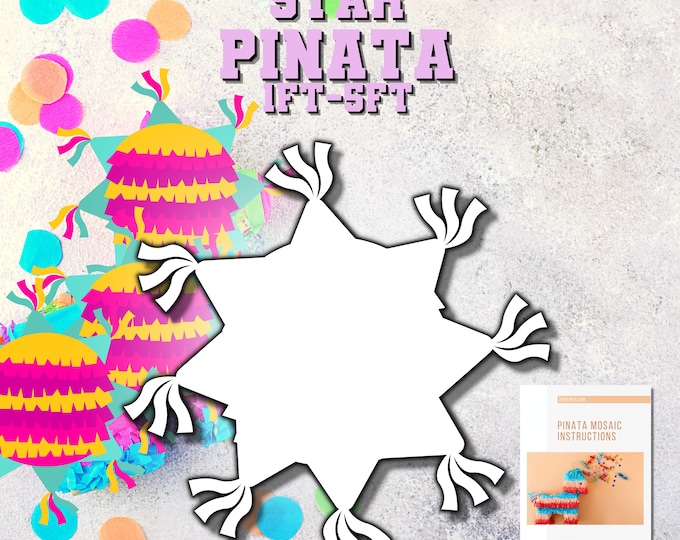 1ft-5ft Mosaic Star Cookie Pinata PDF files with Instructions Book