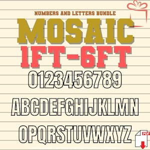 Mosaico de 1 pie a 6 pies Todos los números del 0 al 9 del paquete de globos con mosaico Todas las letras Archivos PDF de 1 pie a 6 pies con libro de instrucciones Archivos nuevos