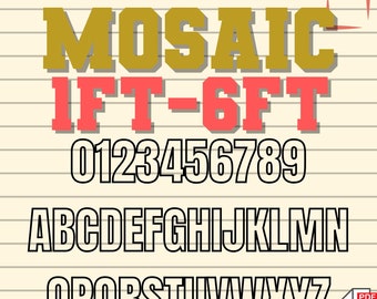 1ft-6ft Mosaic All 0-9  Numbers from Balloons Bundle with Mosaic All Letters 1ft-6ft PDF files with Instructions Book New Files