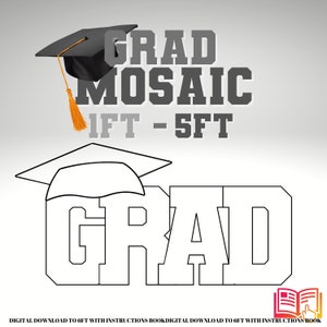 1ft-5ft Mosaic Grad from Balloons PDF files Graduation Hat Mosaic
