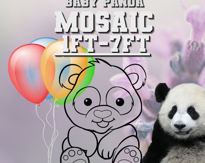 1ft-7ft Mosaic Baby Panda from Balloons Mosaic Template For Balloons