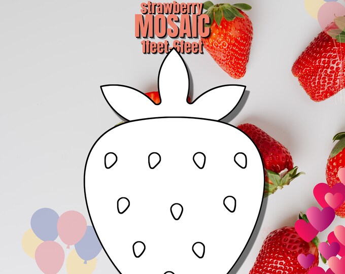 1ft-6ft Mosaic Strawberry from Balloons PDF files Baby Shower Mosaic