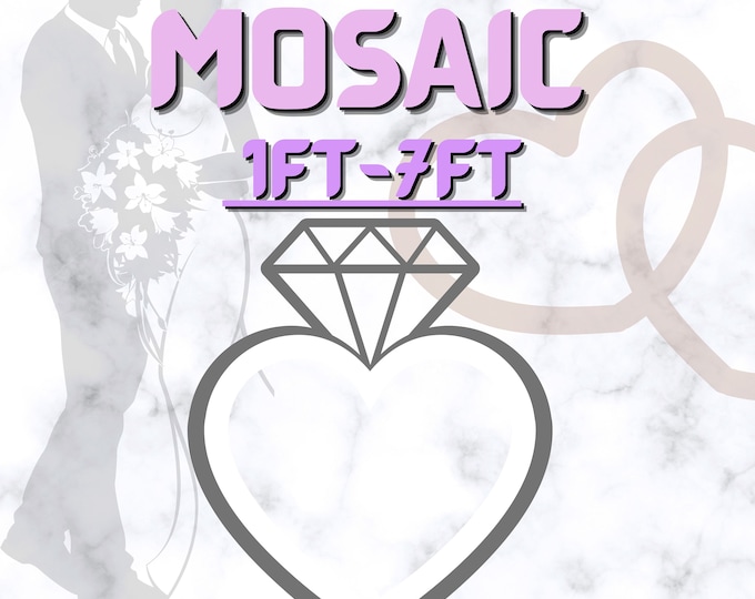 1ft-7ft Mosaic Heart with Ring from Balloons PDF files Heart and Build in Ring Mosaic Download