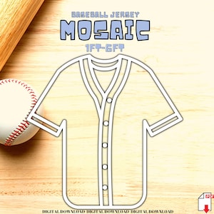 6ft 5ft 4ft 3ft 2ft 1ft Mosaic Baseball Jersey from Balloons, PFD files