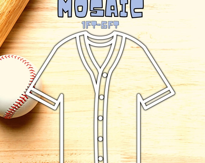 6ft 5ft 4ft 3ft 2ft 1ft Mosaic Baseball Jersey from Balloons, PFD files