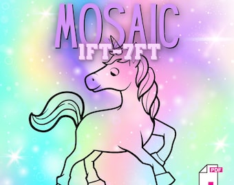 1ft-7ft Mosaic New Full Unicorn from Balloons PDF files with Instructions Book Download