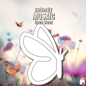 6ft 5ft 4ft 3ft 2ft 1ft Mosaic Butterfly Vue latérale depuis des ballons